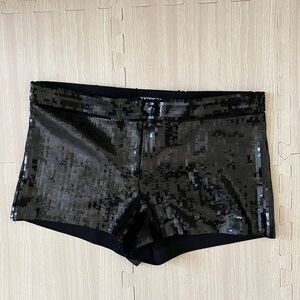 Express Black Sequin Women's Shorts 4